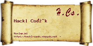 Hackl Csák névjegykártya